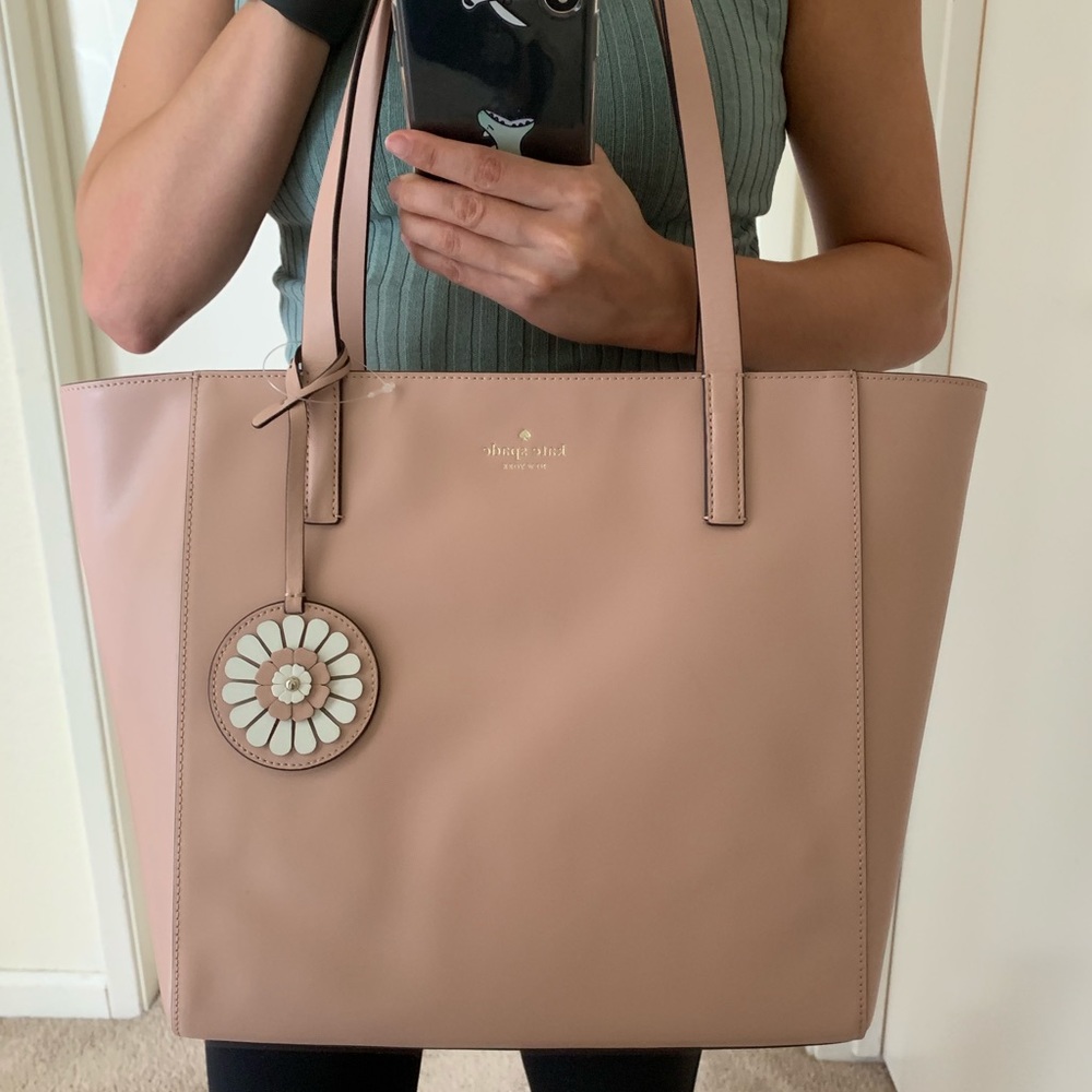 KATE SPADE MEDIUM TOTE ROSA ROSY CHEEKS SHOULDER - Picture 2 of 8